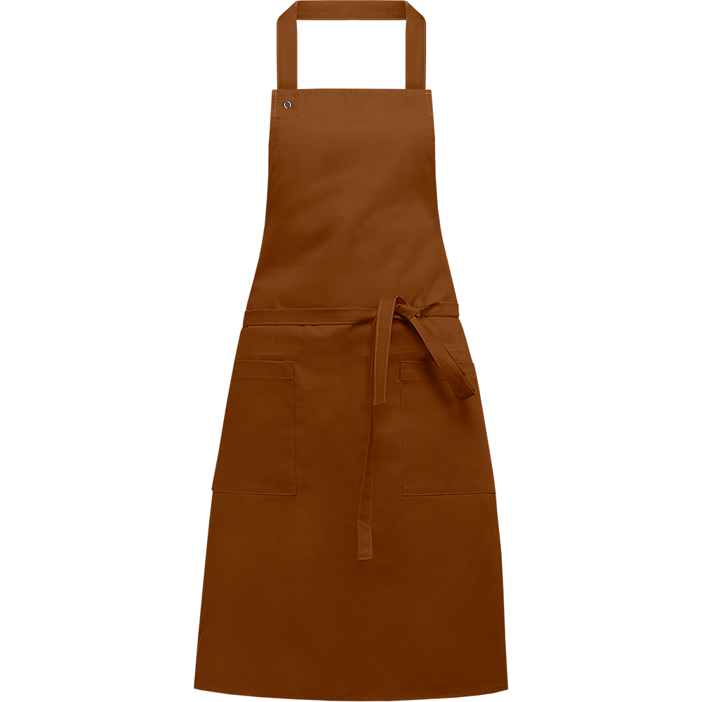Plain Brown Long Bib Apron With Adjustable Shoulder Straps Transparent PNG Clipart