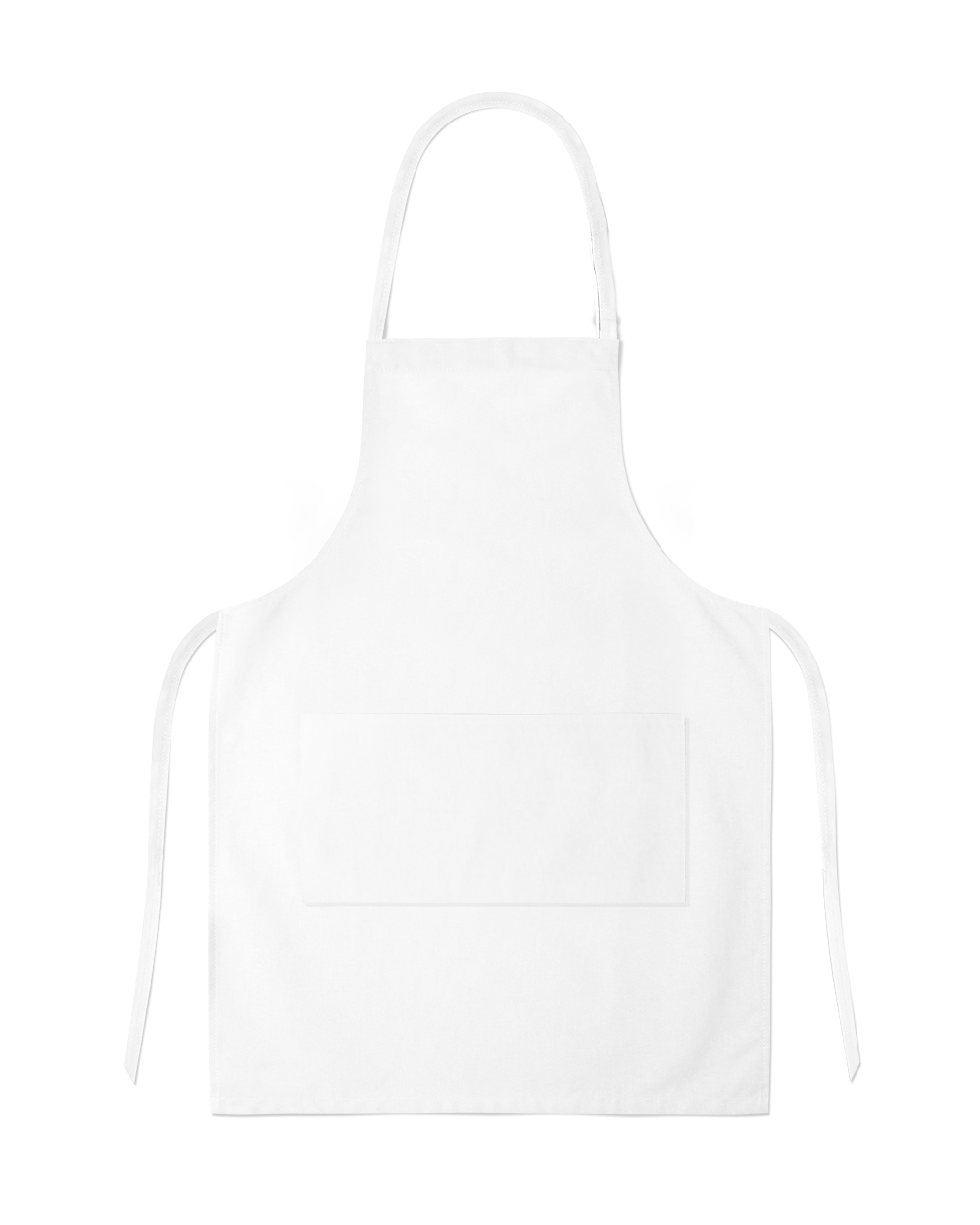 White Bib Apron Product Outline With Long Waist Strings Transparent Background PNG Image