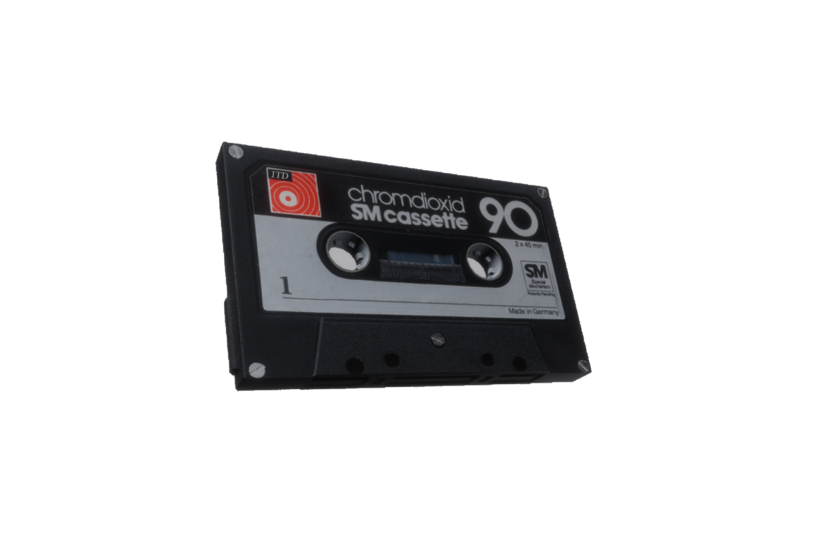 Black Compact Cassette Tape Product Photo With Attached Earbud Cable Transparent PNG Clipart