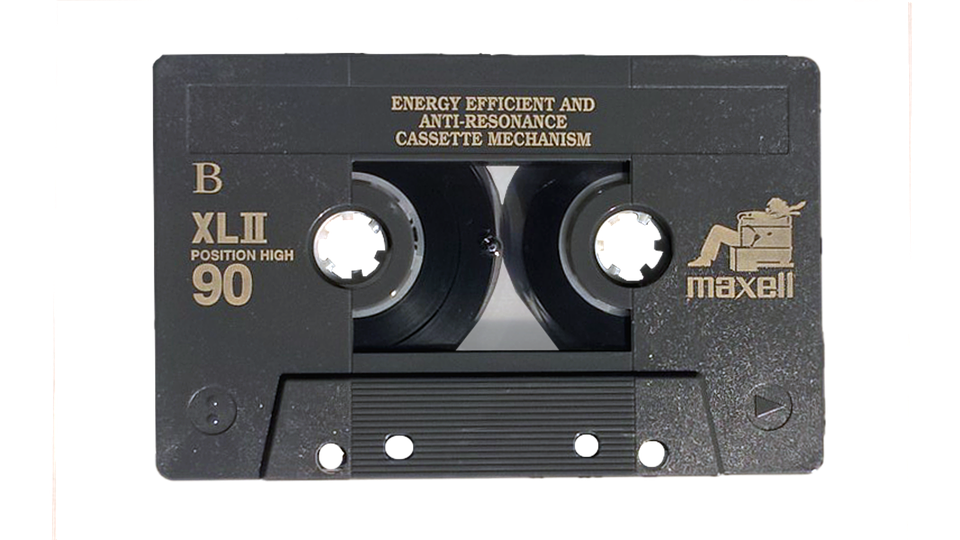Black XLII Vintage Music Cassette Tape With Printed Label Isolated Transparent PNG Image