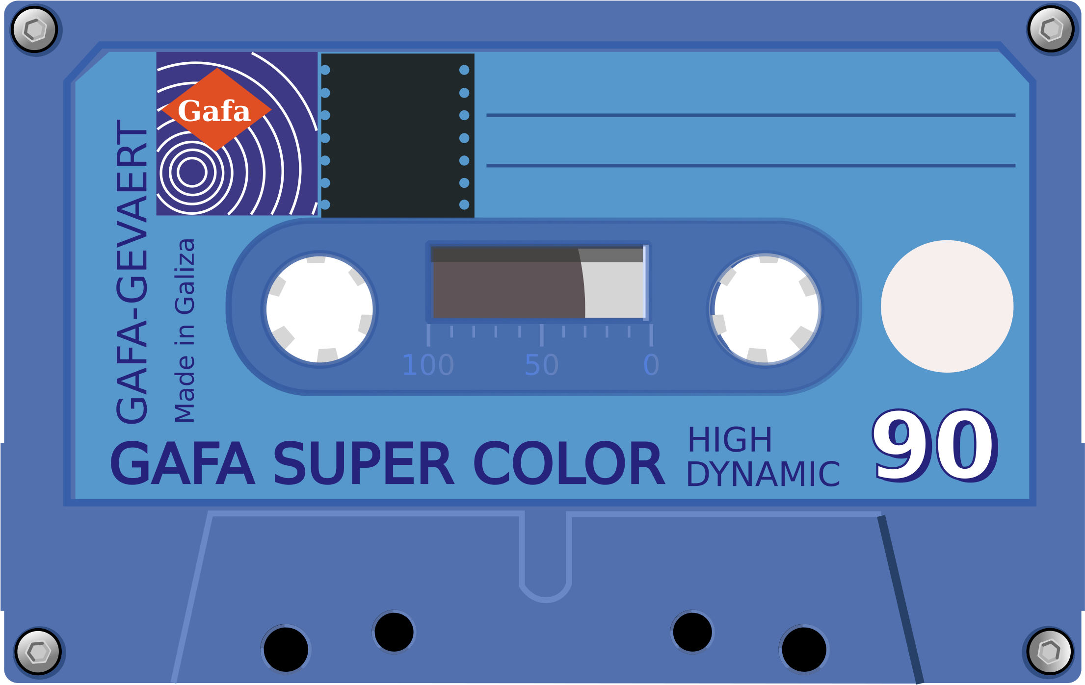 Blue Vintage Agfa Super Color Audio Cassette With Printed Label High Resolution Transparent PNG Image