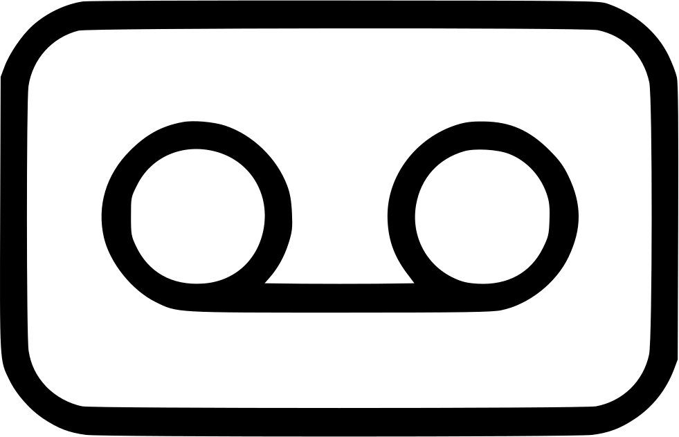 Bold Minimal Cassette Tape Icon With Two Reel Circles Audio Cassette PNG Illustration