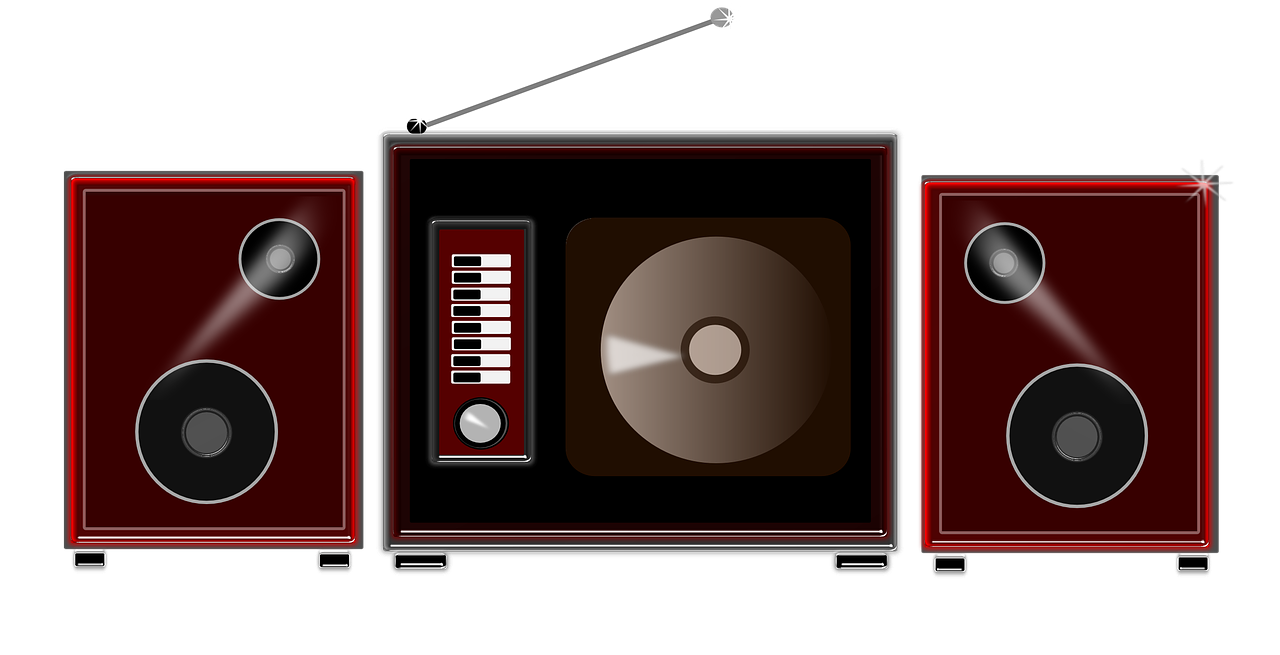 Classic Brown Home Stereo System With Cassette Deck And Speakers Isolated Transparent PNG Image