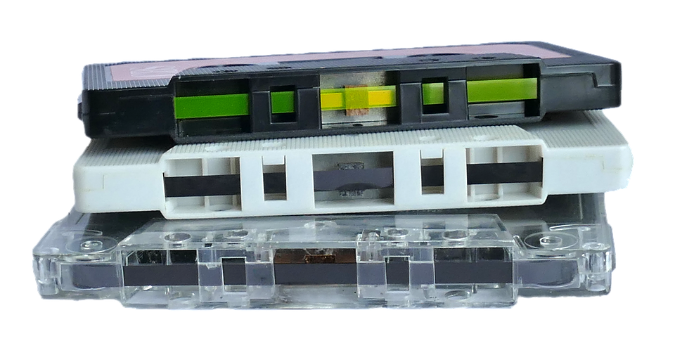 Group Of Clear Transparent Cassette Tapes Stacked In A Row Transparent PNG Clipart