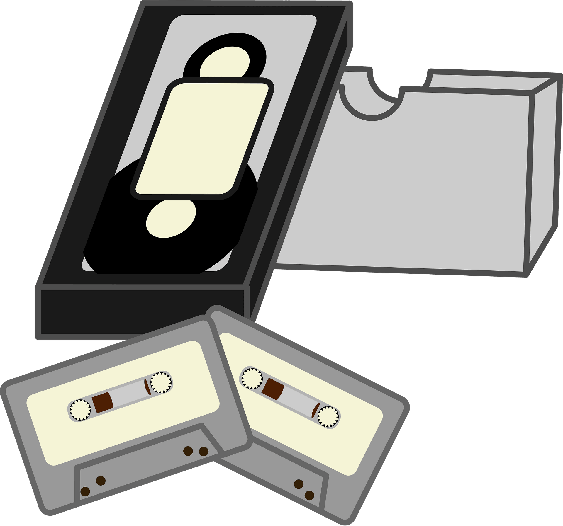 Open Portable Cassette Player With Loose Audio Tapes And Components Audio Cassette Transparent PNG