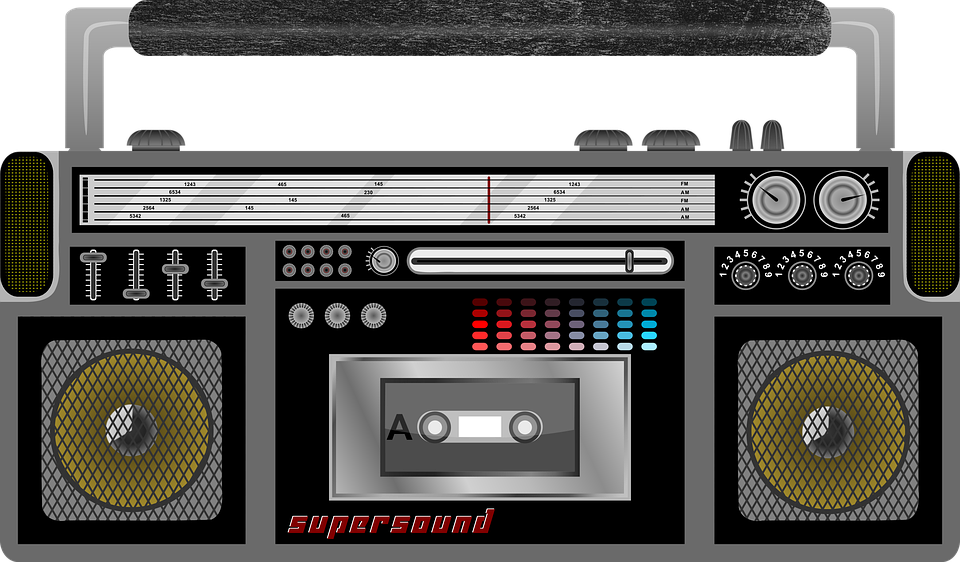 Retro Silver Boombox Stereo With Dual Cassette Deck And Speakers Audio Cassette Transparent PNG