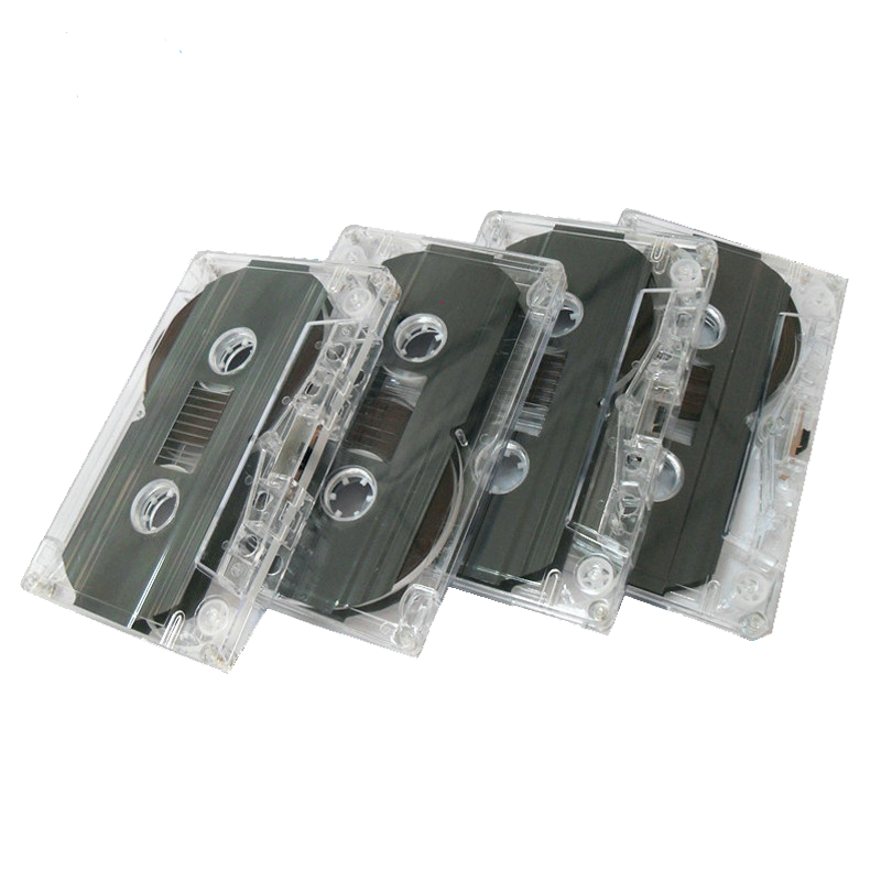 Several Transparent Audio Cassette Shells Stacked Together Transparent Background PNG Image
