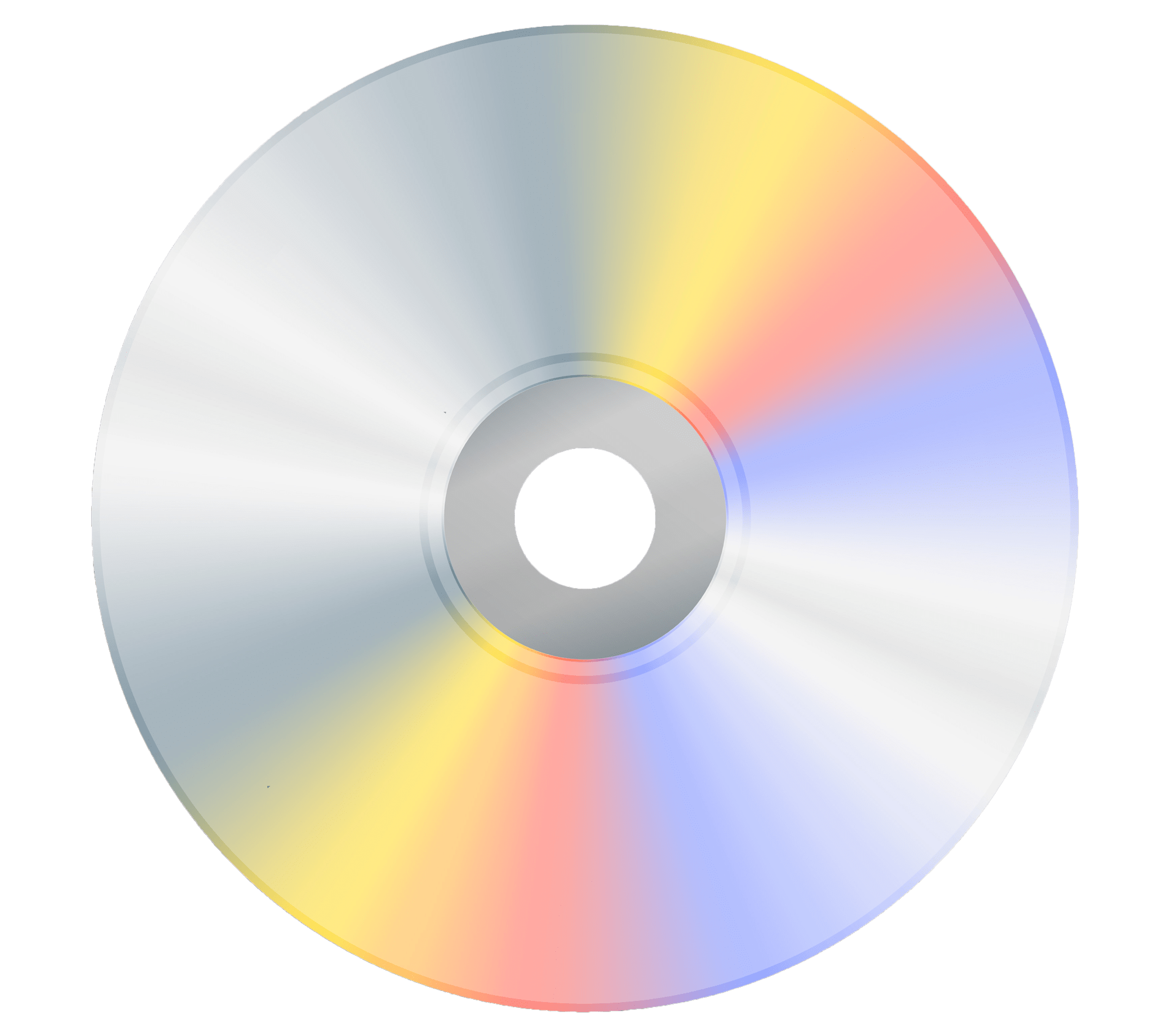 Silver Compact Disc CD With Rainbow Reflective Surface Retro Music Transparent PNG