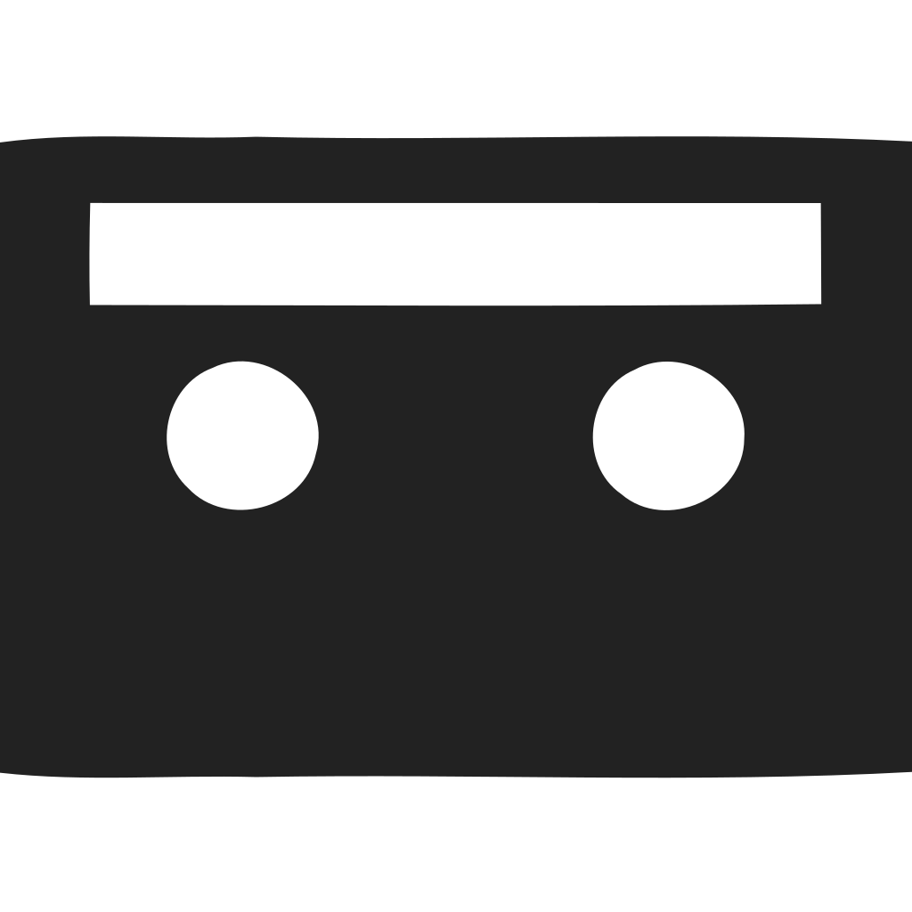 Simple Minimal Audio Cassette Symbol With Two Circular Reels Isolated Cassette PNG Image