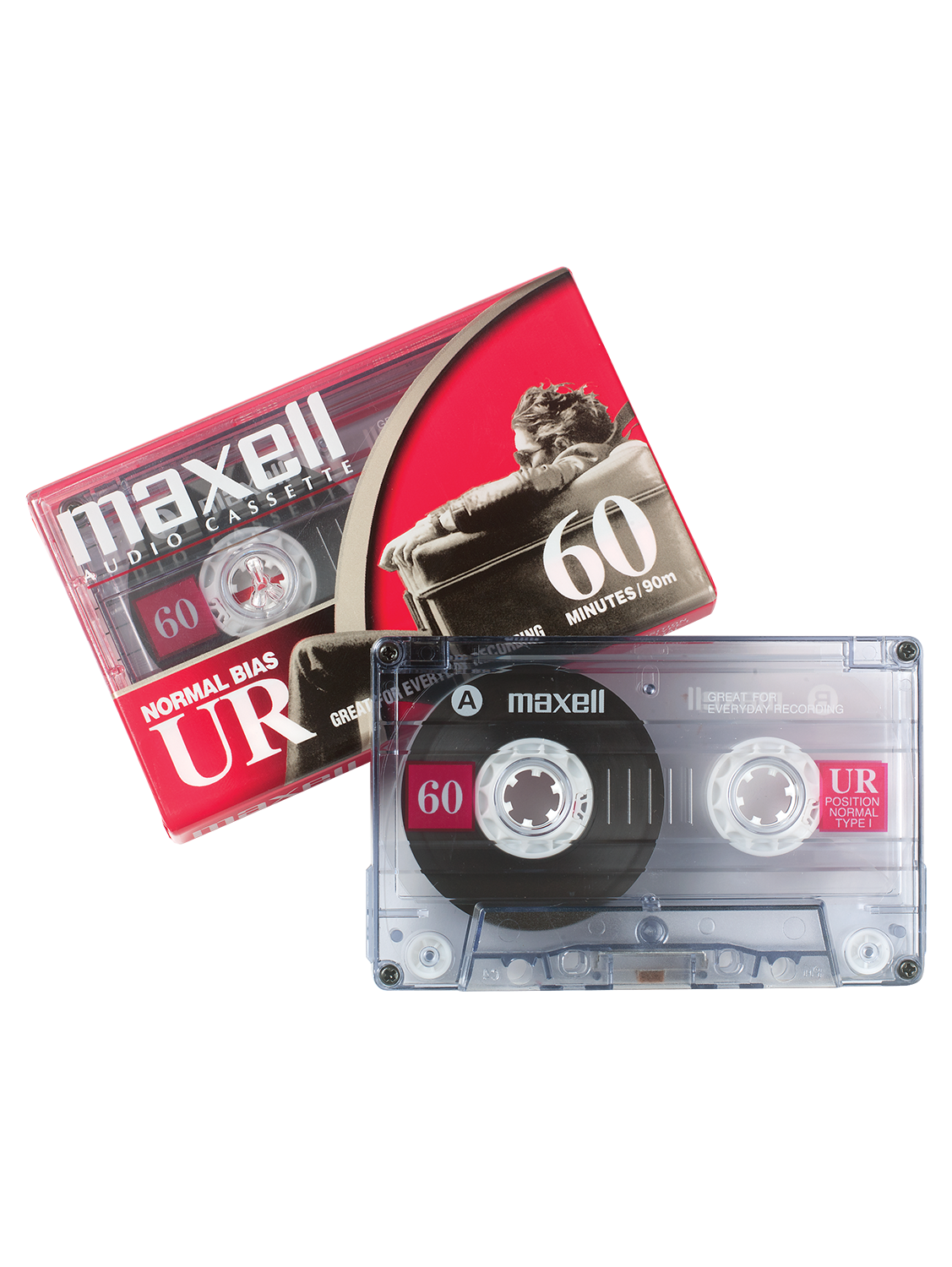 Vintage Cassette Tape Box And Music Cassette Product Collage High Resolution Transparent PNG Image