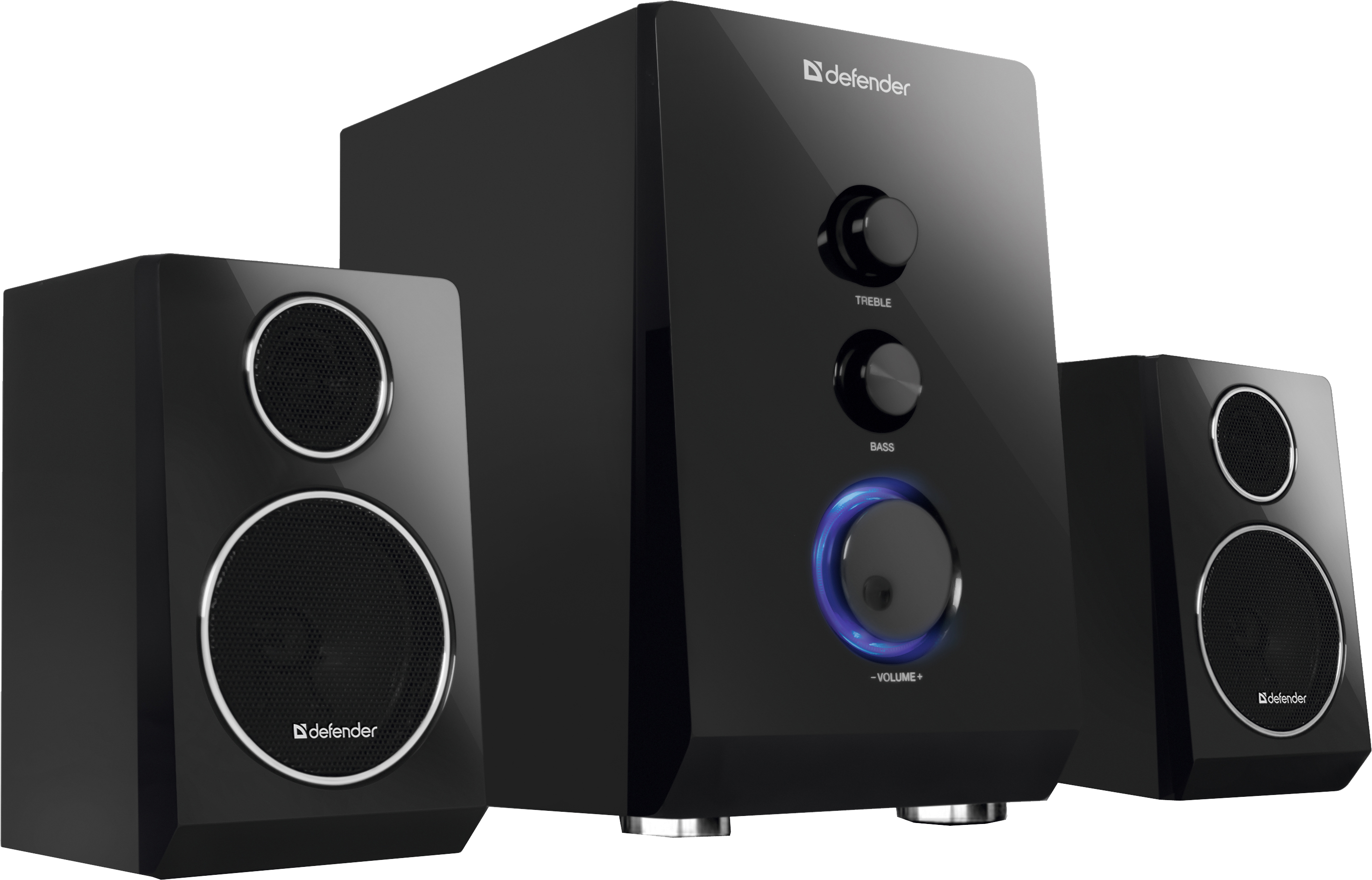Black Home Theater Surround Sound Speaker System With Subwoofer Isolated Loudspeaker PNG Image