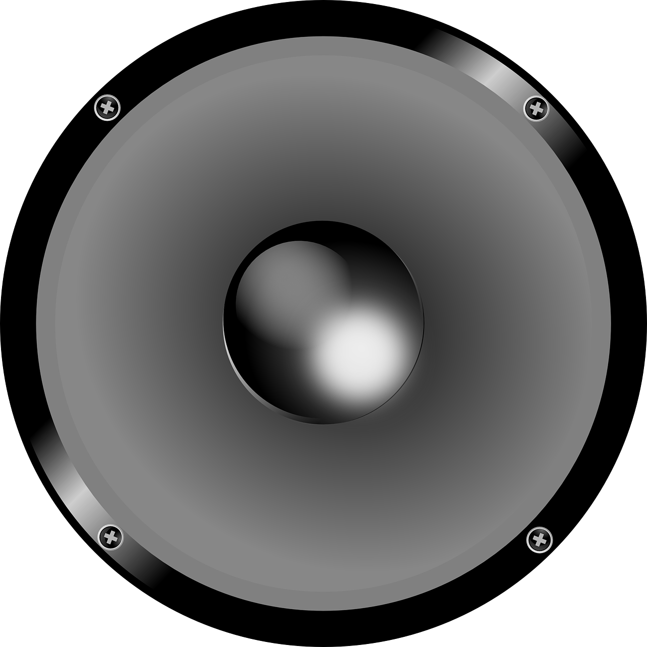 Black Round Loudspeaker Cone With Bright Center And Outer Ring Audio Equipment Transparent PNG