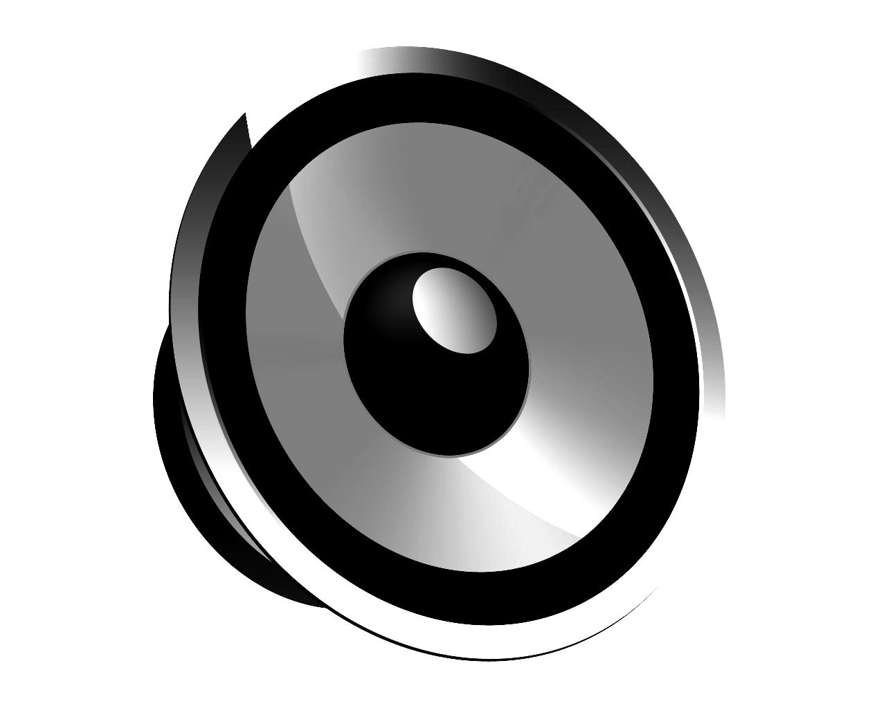 Circular Black And Silver Speaker Cone Icon With Glossy Center Audio Speaker Transparent PNG