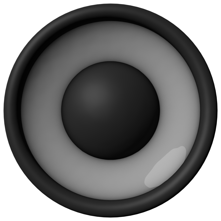 Close Up Black Speaker Woofer Cone With Smooth Circular Surround Transparent Background PNG Image