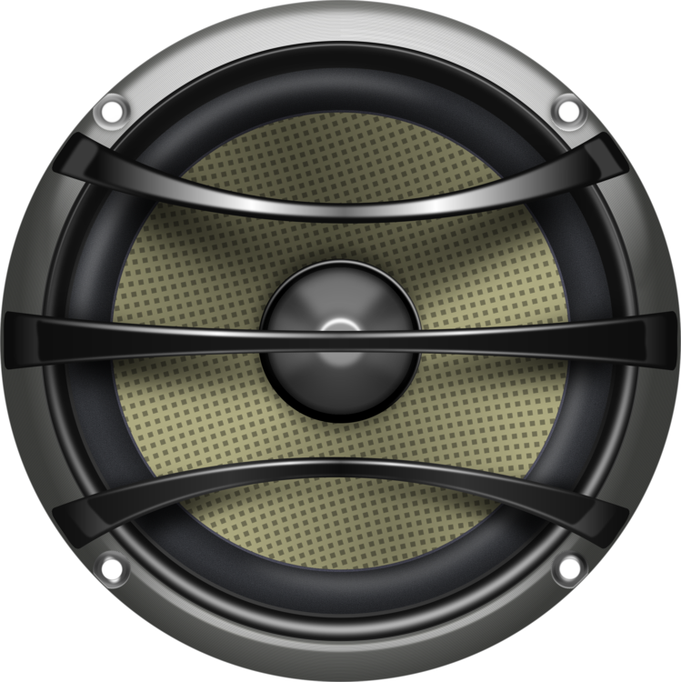 Close Up Round Woofer Speaker Driver With Protective Metal Grille Transparent PNG Clipart