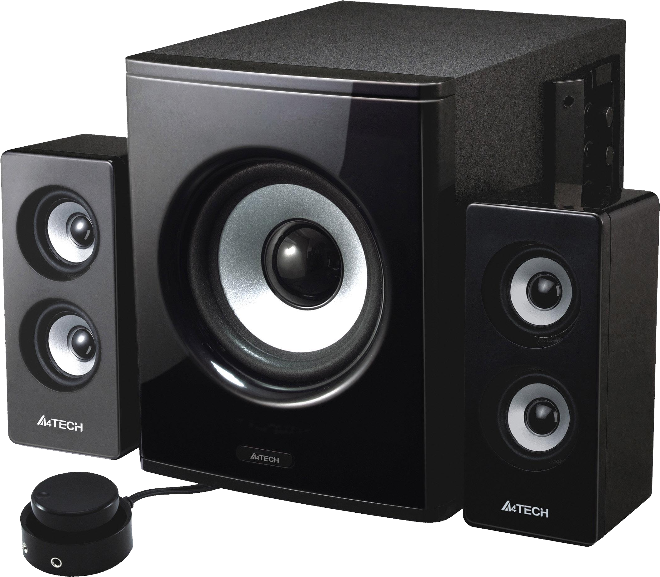 Complete Desktop Home Theater Speaker System With Subwoofer And Satellites Isolated Transparent PNG Image