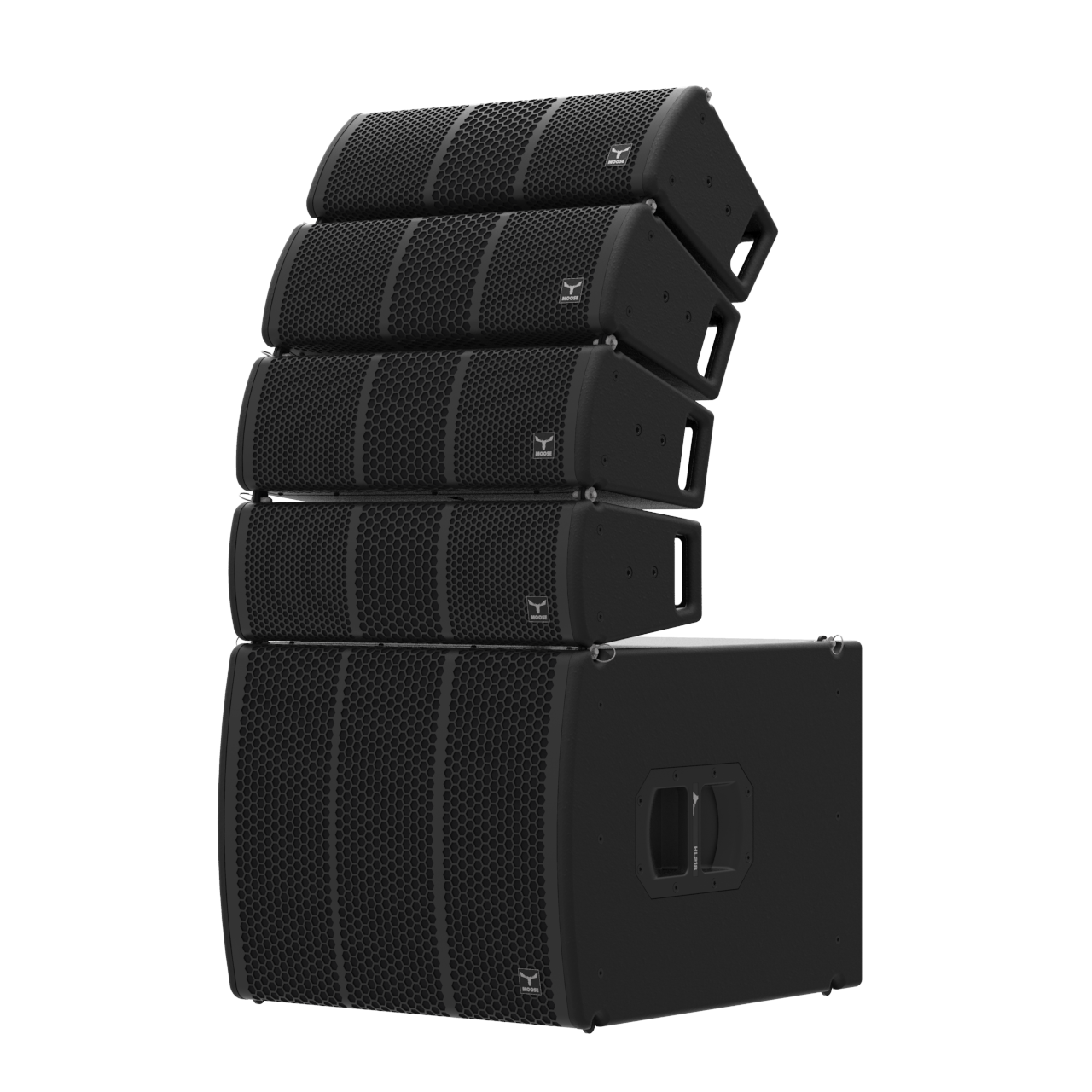 Curved Vertical Line Array PA Speaker System With Multiple Drivers Audio Speaker Transparent PNG