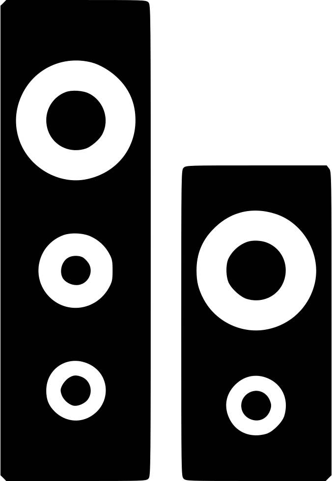 Minimal Black Audio Speaker Icon With Two Stacked Speaker Symbols Isolated Transparent PNG Image