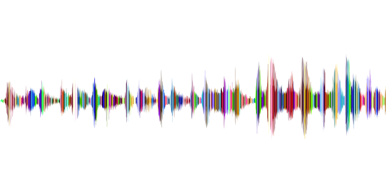 Multicolor Digital Audio Waveform Sound Spectrum On Transparent Background Isolated Loudspeaker PNG Image