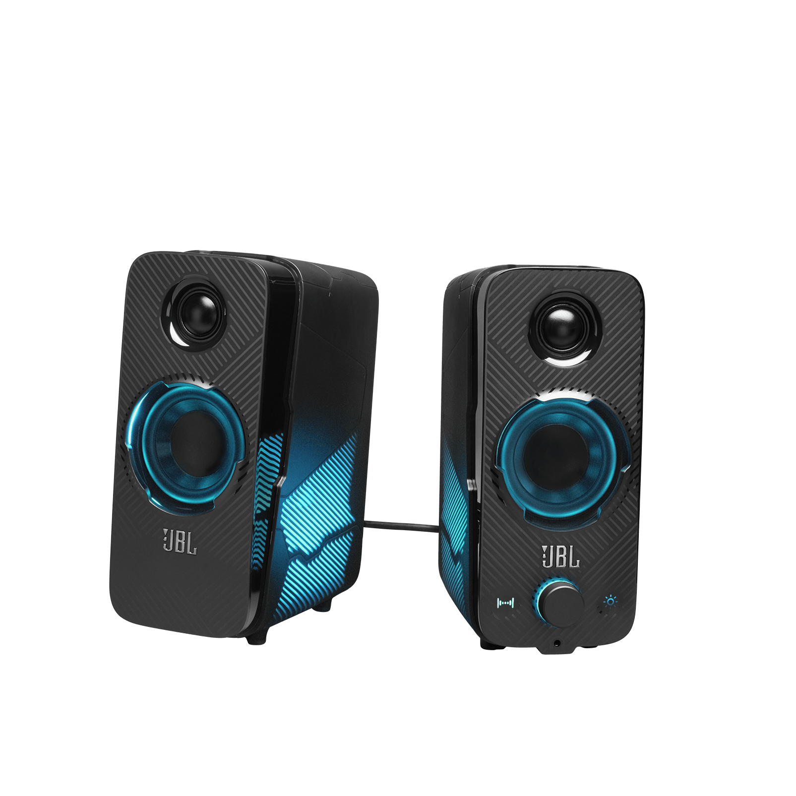 Pair Of Compact Blue Portable Speakers With Carry Handles Speaker PNG Illustration