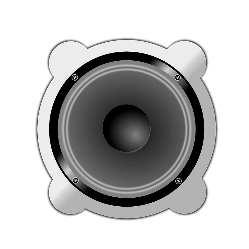 Round Speaker Driver With Silver Frame Cone And Detailed Suspension Isolated Transparent PNG Image