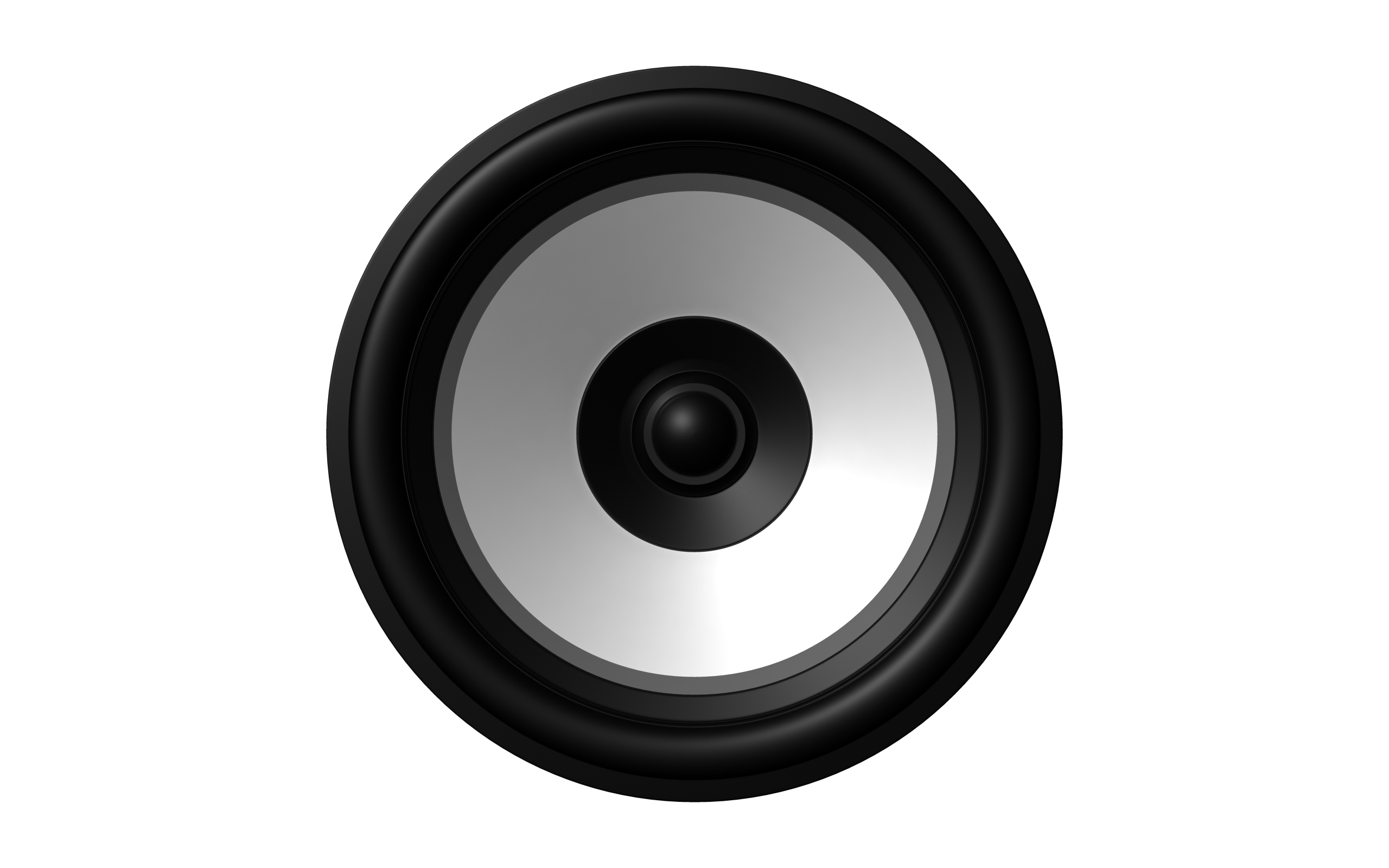 Silver Circular Loudspeaker Driver With Metallic Diaphragm And Rim Isolated Loudspeaker PNG Image