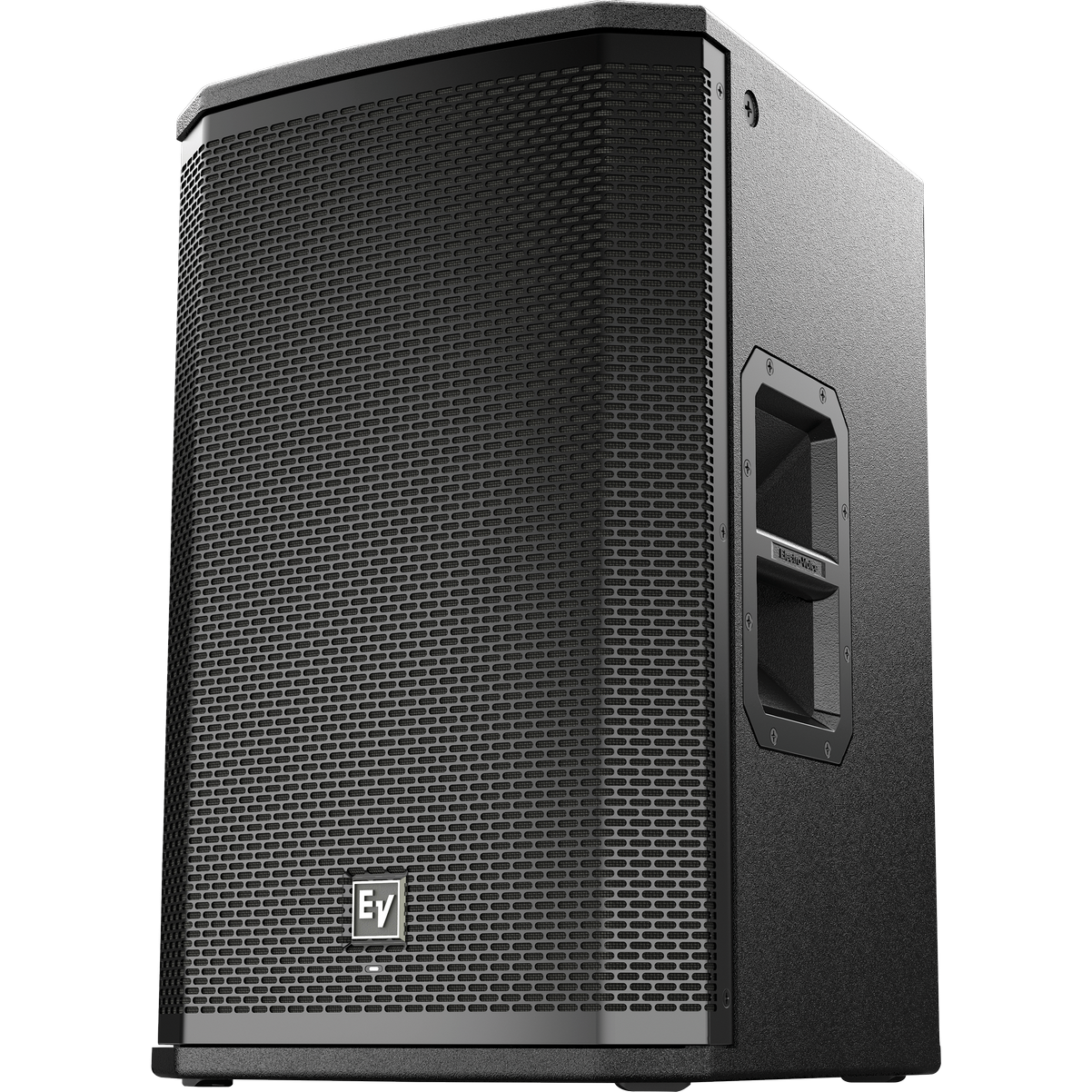 Tall Black Full Range PA Speaker Cabinet With Front Mesh Grille Transparent Background PNG Image