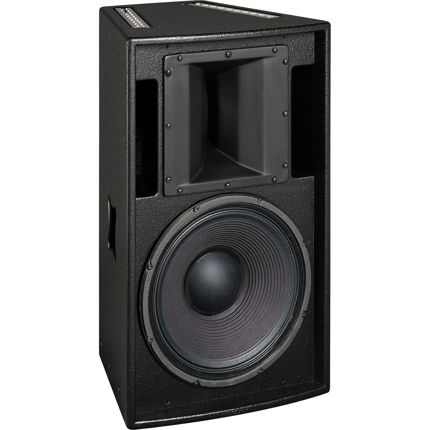 Tall Black PA Loudspeaker Cabinet With Large Horn And Woofer Audio Speaker Transparent PNG