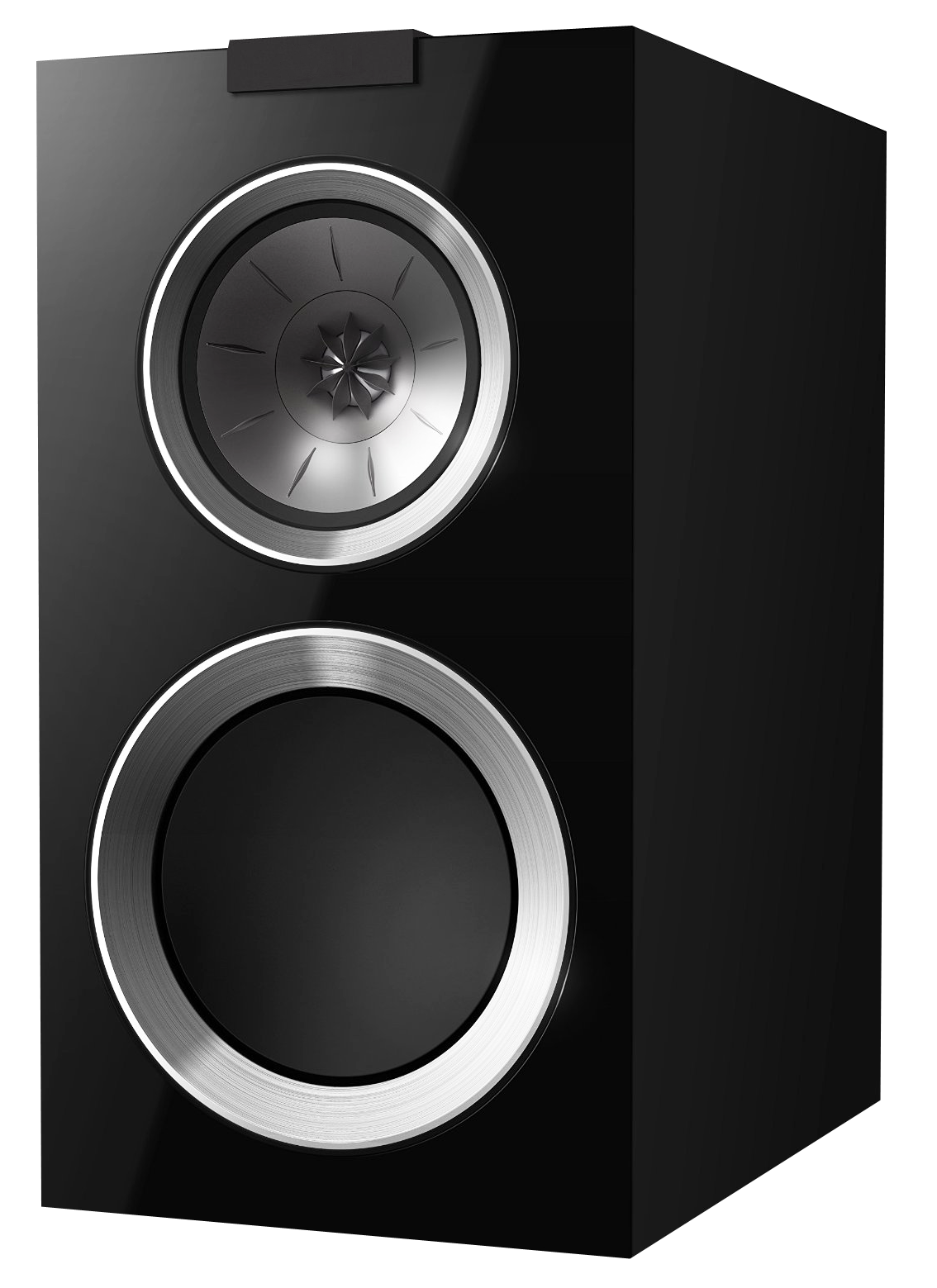 Tall Black Tower Speaker With Three Circular Drivers And Tweeter Isolated Transparent PNG Image