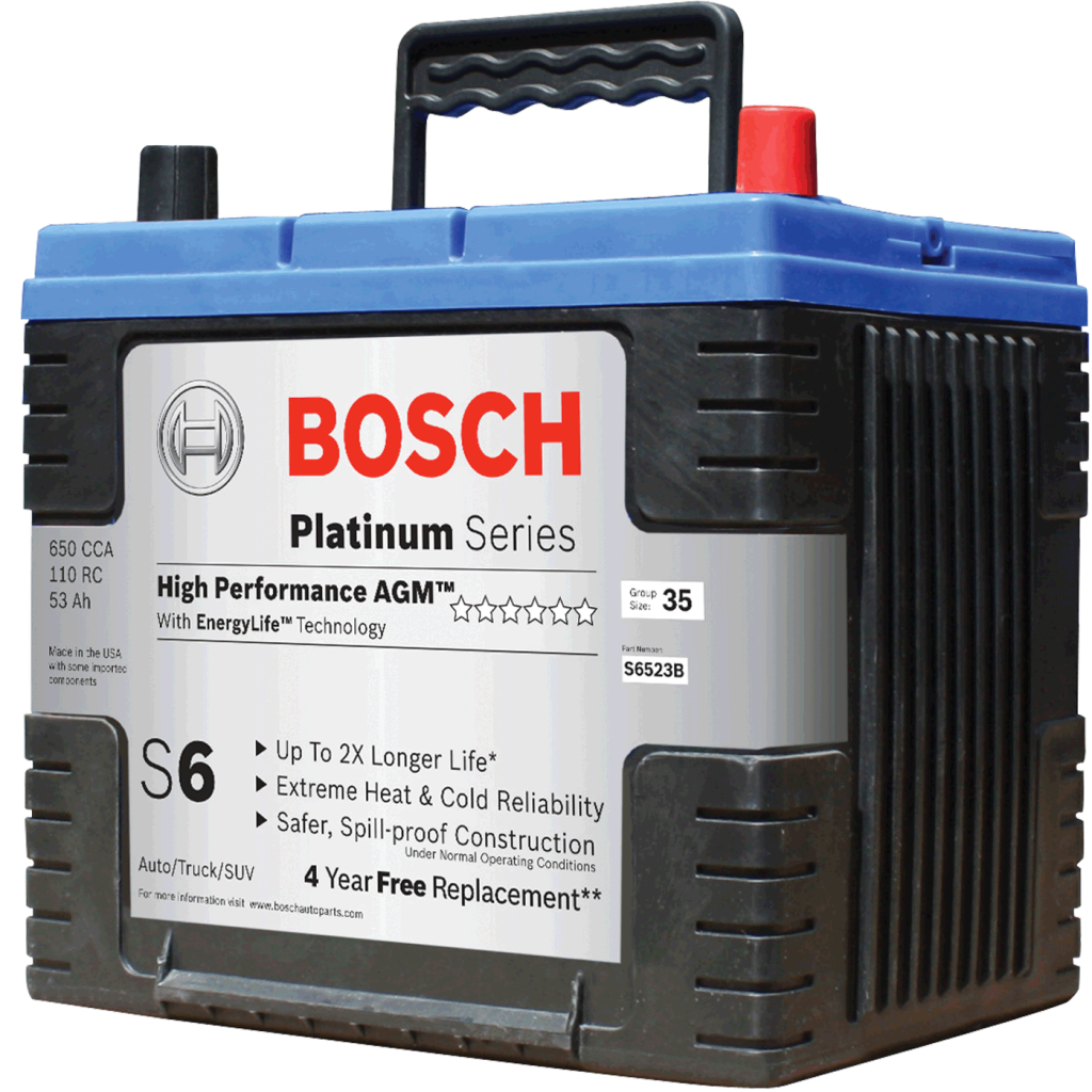 Bosch Platinum Series Car Battery With Blue Top And Carry Handle Automotive Parts Transparent PNG