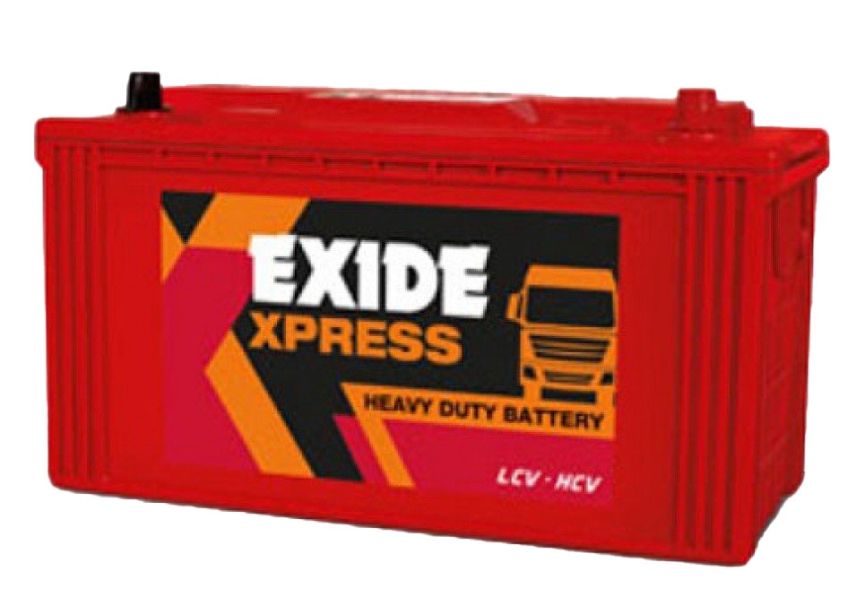 Red Exide Xpress Heavy Duty Car Battery With Large Label High Resolution Transparent PNG Image