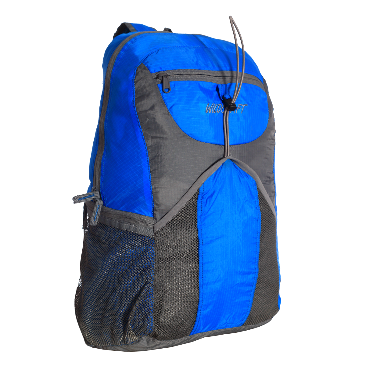 Blue And Black Hiking Backpack With Gray Panels And Side Pockets Transparent PNG Clipart