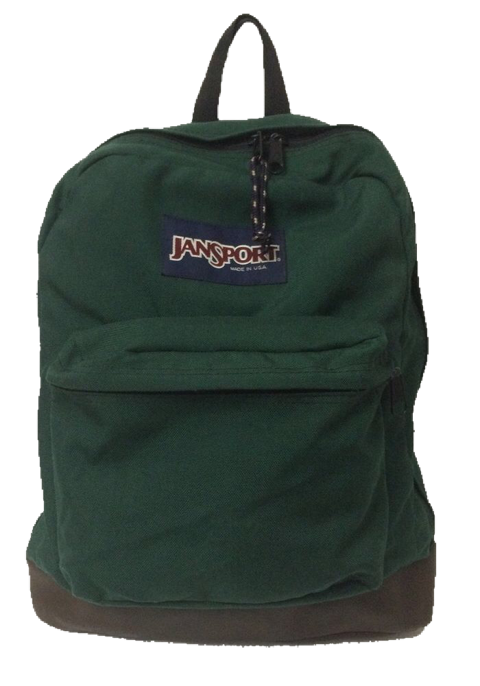 Dark Green Canvas Backpack With Top Handle And Front Pocket Isolated Transparent PNG Image