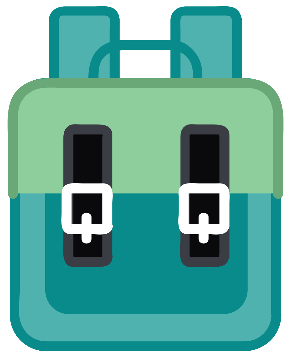 Flat Green Backpack Icon With Buckles And Large Front Pocket Backpack PNG Illustration