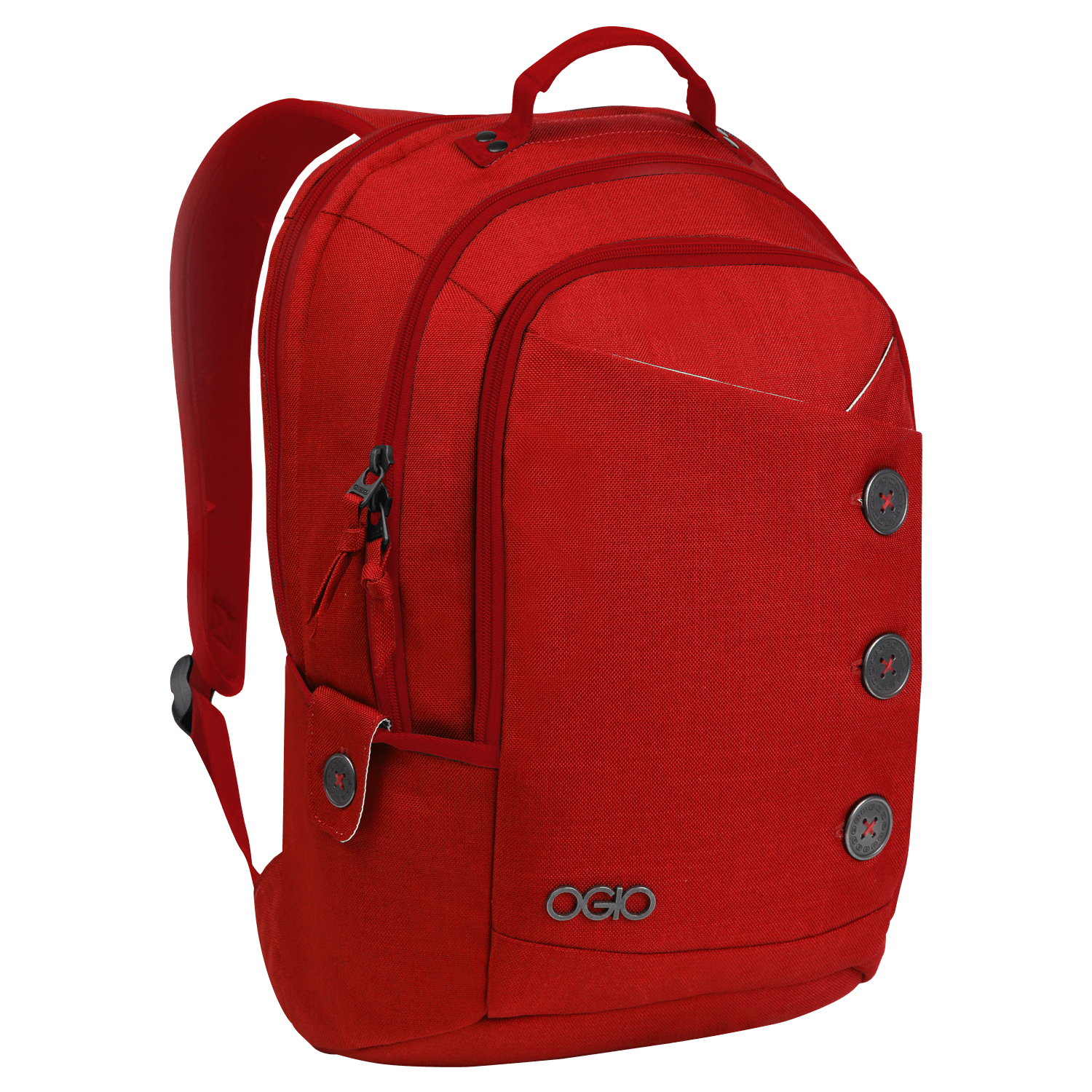 Red School Backpack With Zippered Front Pocket And Carry Handle High Resolution Transparent PNG Image
