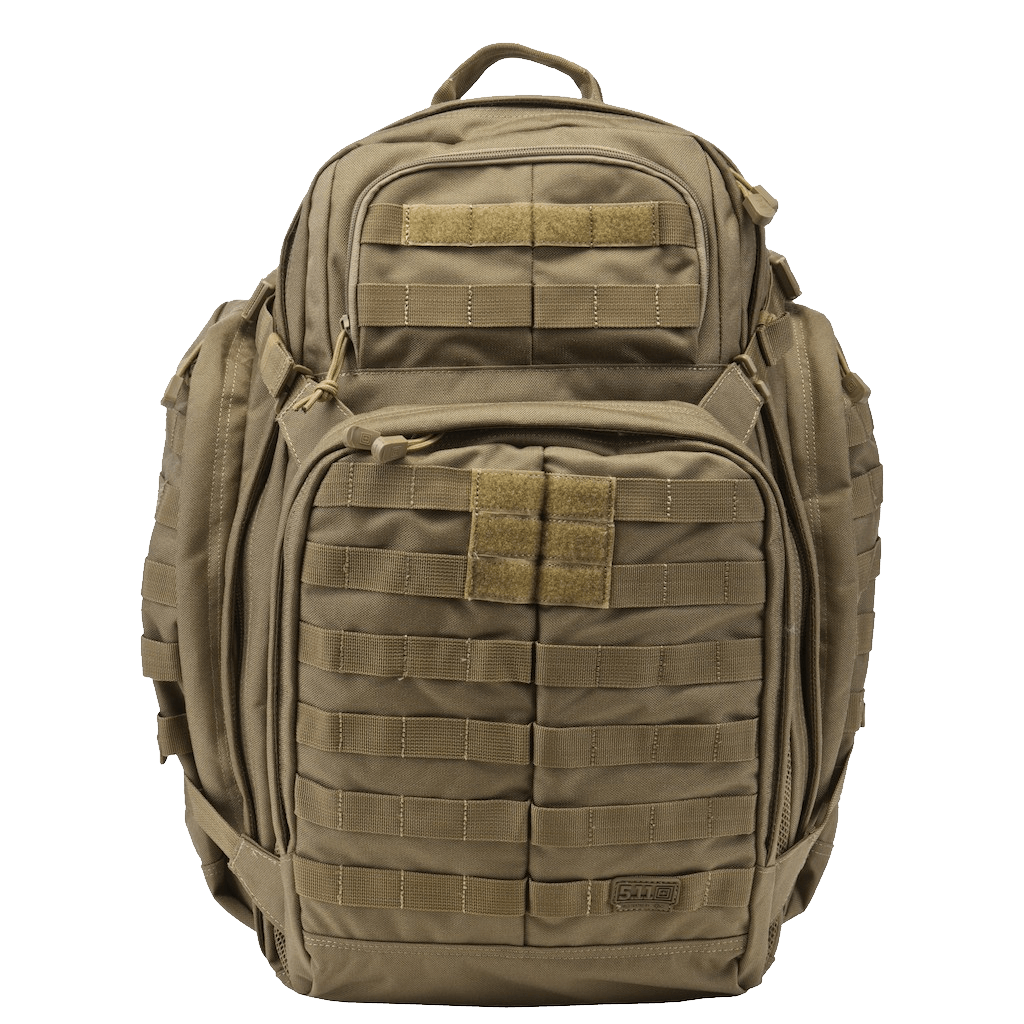 Tan Military Tactical Backpack With MOLLE Straps And Utility Pockets Transparent PNG Clipart