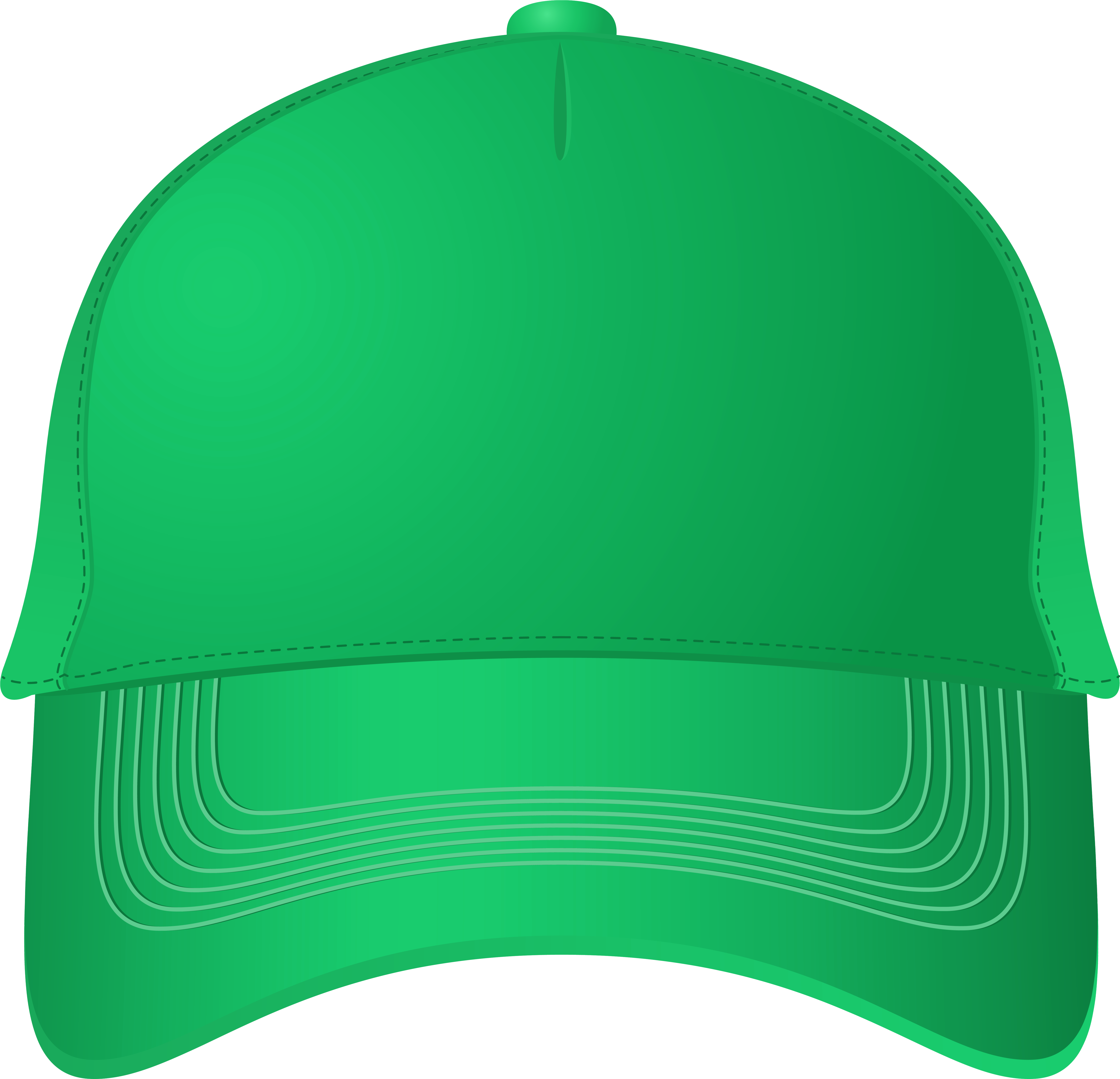 Bright Green Baseball Cap Front View With Stitched Curved Visor Isolated Cap PNG Image
