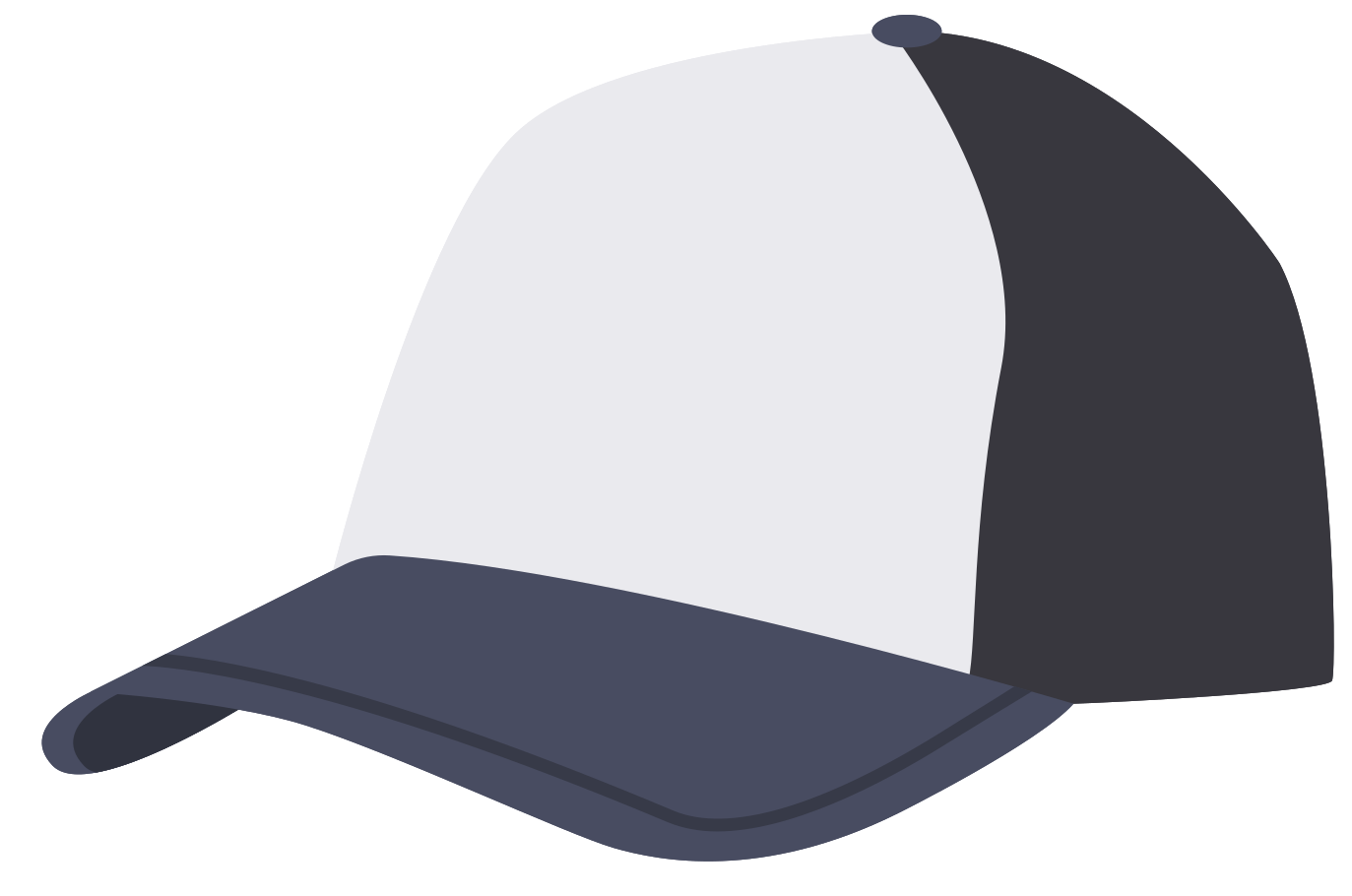 Gray And Navy Two Tone Baseball Cap Cartoon Illustration Transparent Background PNG Image
