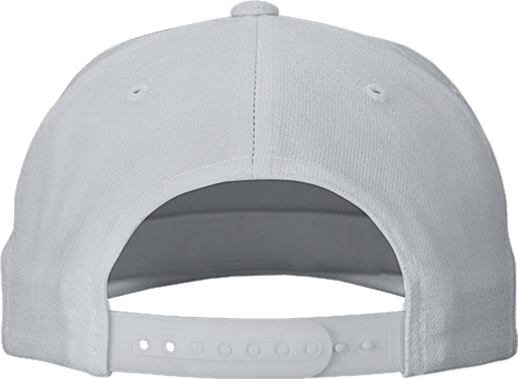 White Baseball Cap Rear View With Adjustable Plastic Snap Closure Sports Hat Transparent PNG