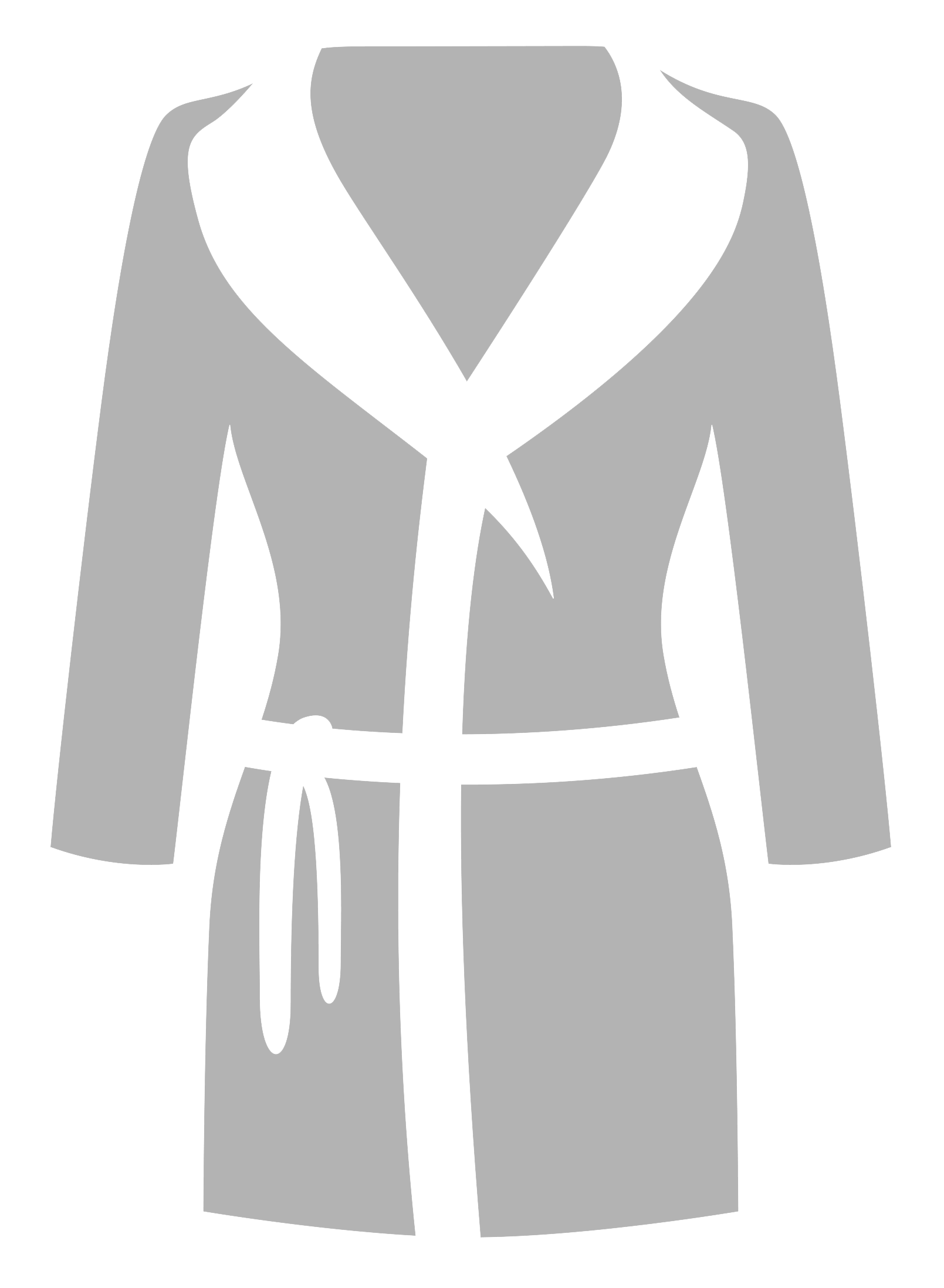 Gray Bathrobe Illustration With Shawl Collar Pockets And Waist Tie Transparent Background PNG Image