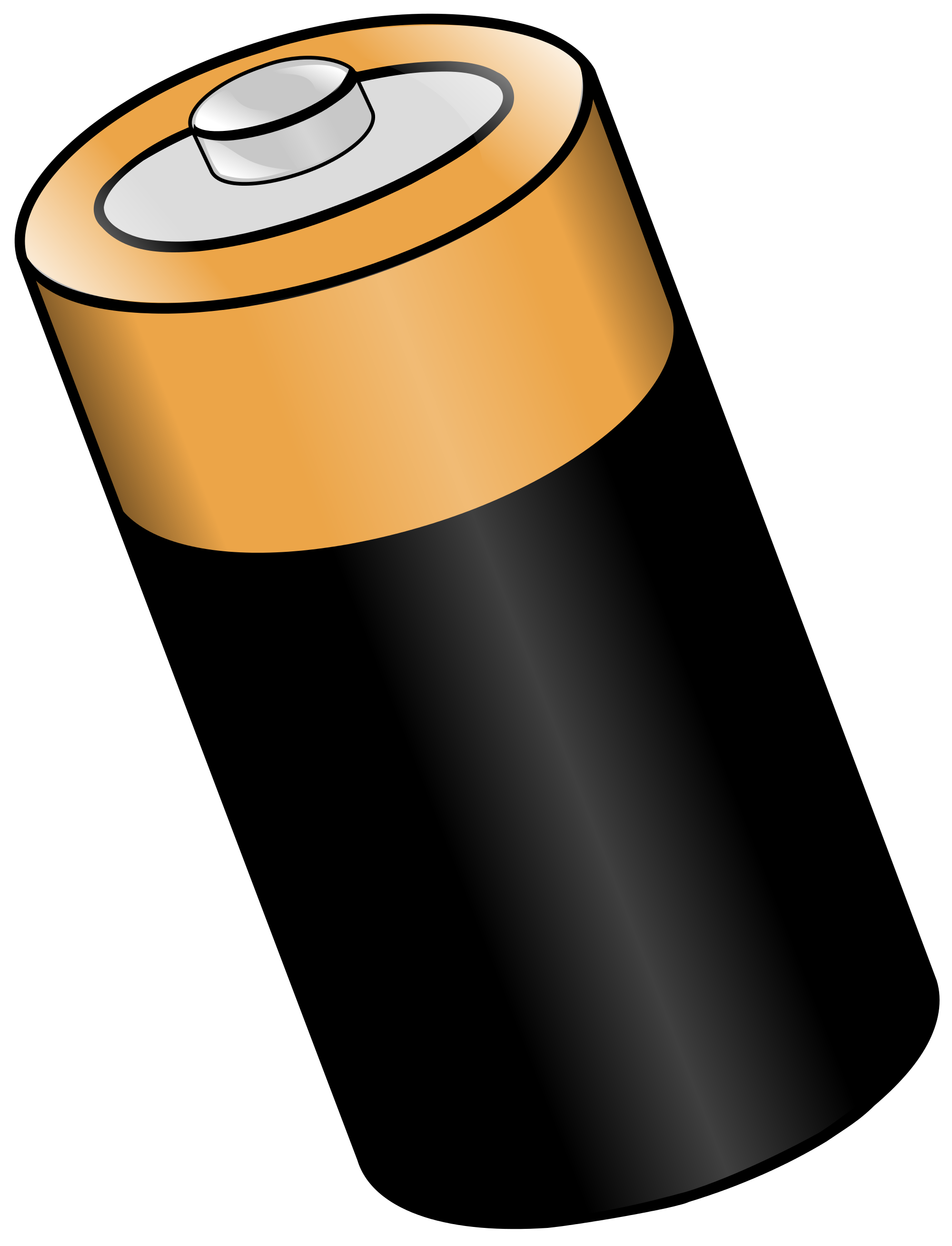 Black And Gold AA Alkaline Battery With Metallic Top Contact Battery Transparent PNG
