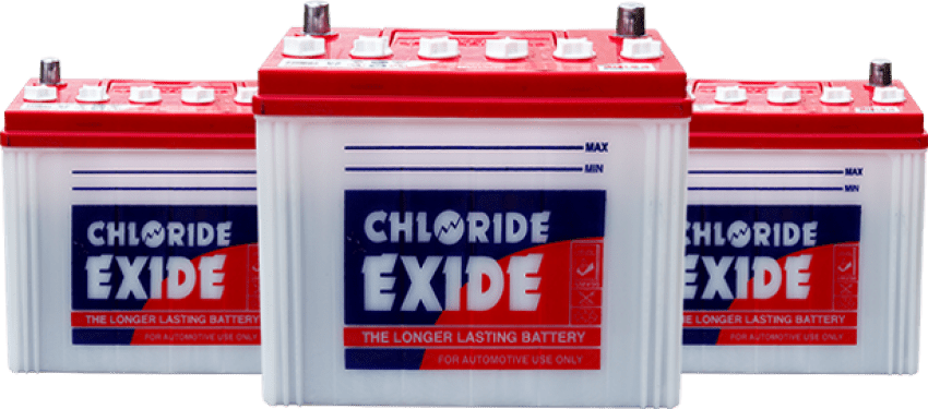 Collection Of White Exide Automotive Batteries With Red Top Terminals Automotive Battery PNG Graphic