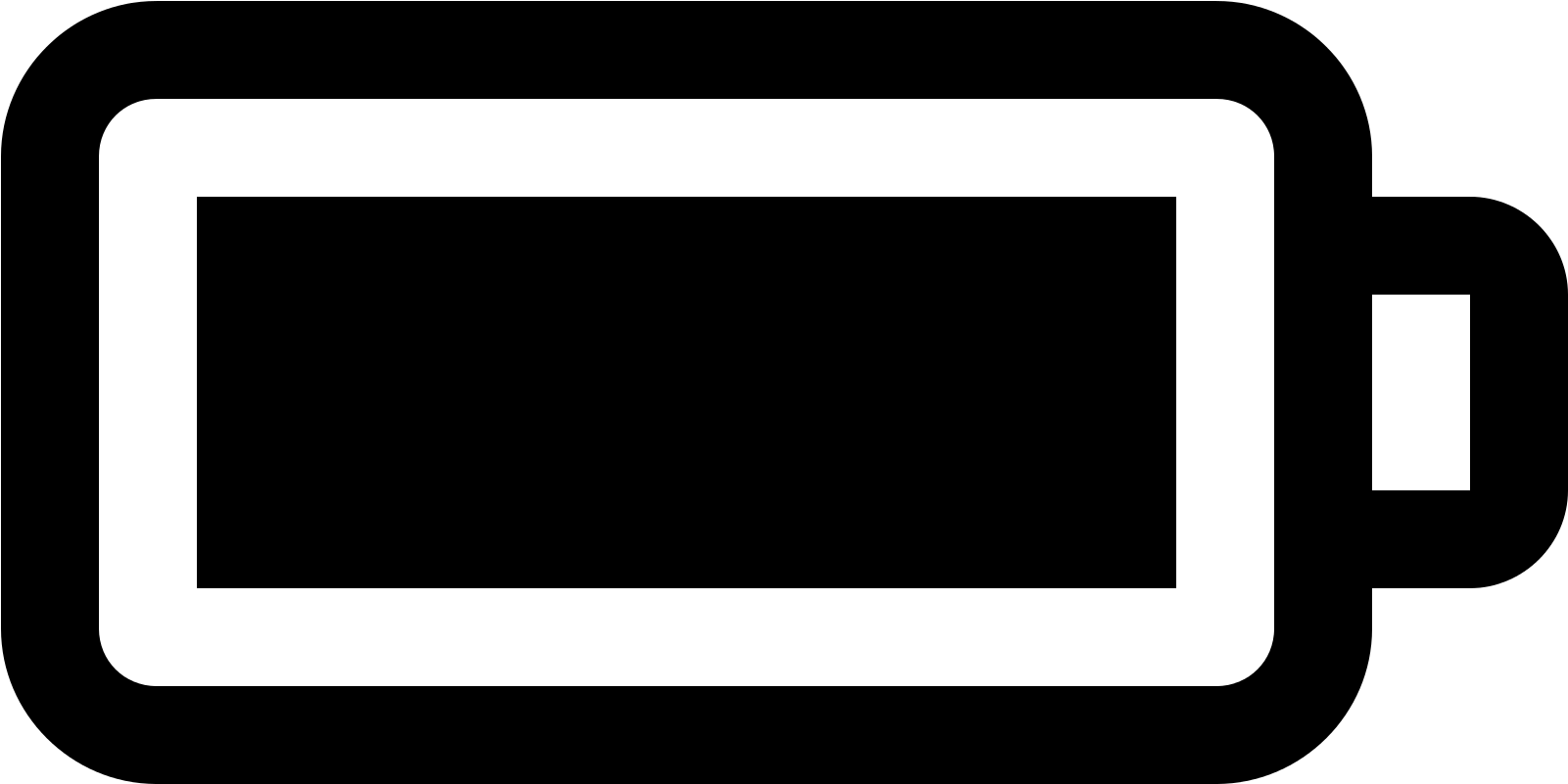 Simple Black Outline Icon Of A Rectangular Battery With Side Terminal Transparent Background PNG Image