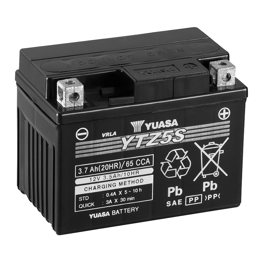 Gray Yuasa Automotive Battery With Black Top And White Product Label Transparent Background PNG Image