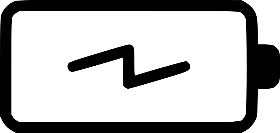 Outline Battery Charge Symbol With Single Lightning Bolt In Center Automotive Battery PNG Graphic
