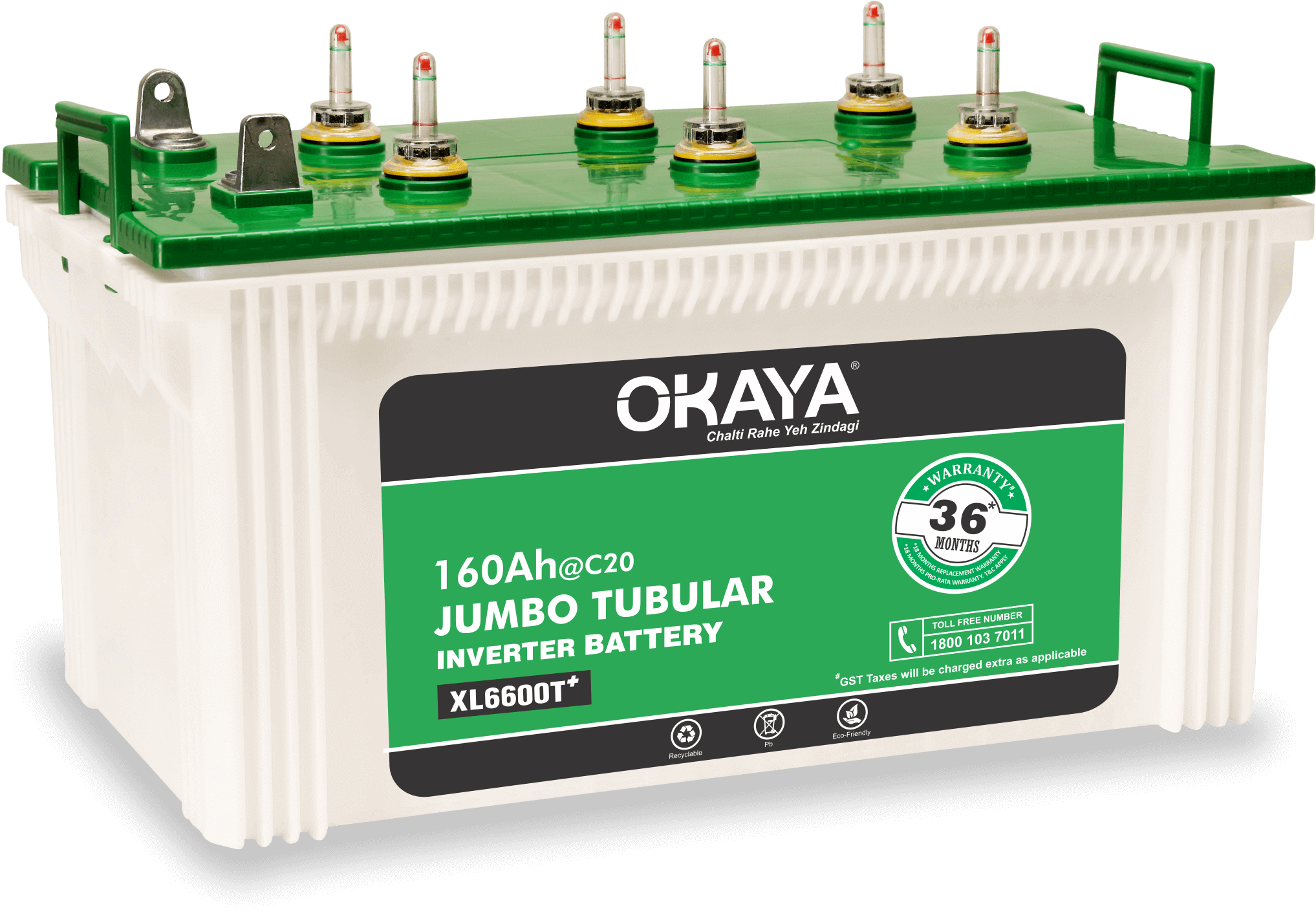 White Chata Solar Battery With Green Front Panel And Terminal Cover Battery PNG Illustration