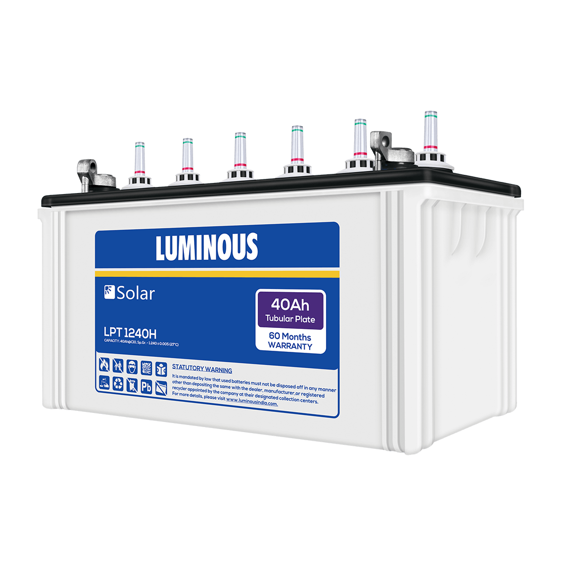 White Interpower Automotive Battery With Blue Front Label And Top Posts Battery Transparent PNG