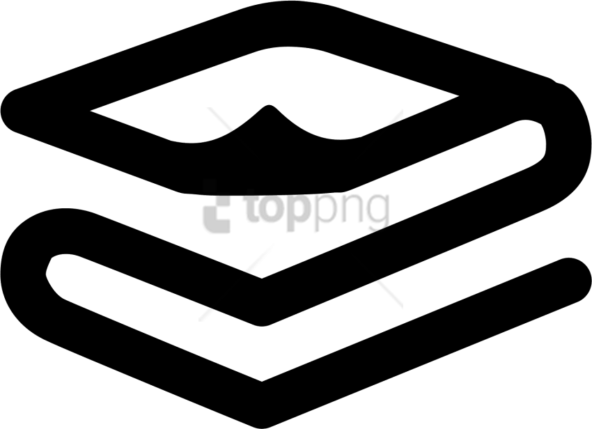 Black Minimal Icon Of A Neatly Folded Layered Blanket Stack Transparent Background PNG Image
