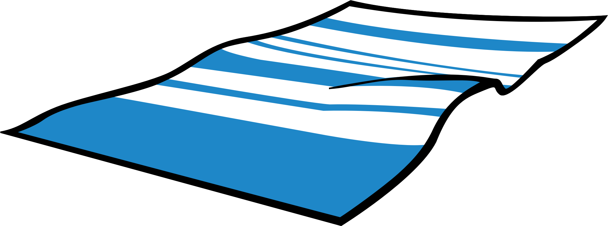 Blue And White Striped Bedding Blanket Illustration With Folded Edge Isolated Transparent PNG Image