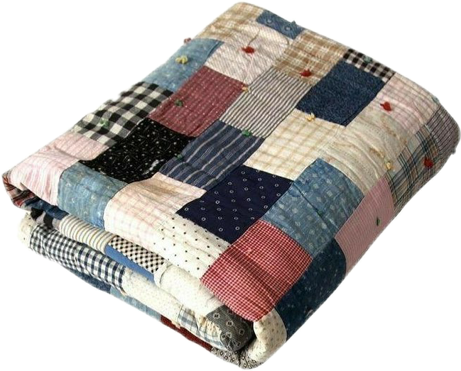 Colorful Patchwork Quilt Blanket With Geometric Fabric Squares Blanket Transparent PNG